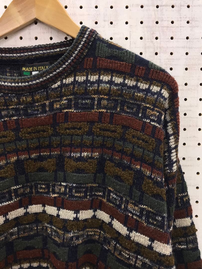 イタリア製 Evoluce レトロ オールド モード 古着 ジャガード ニット — image 3