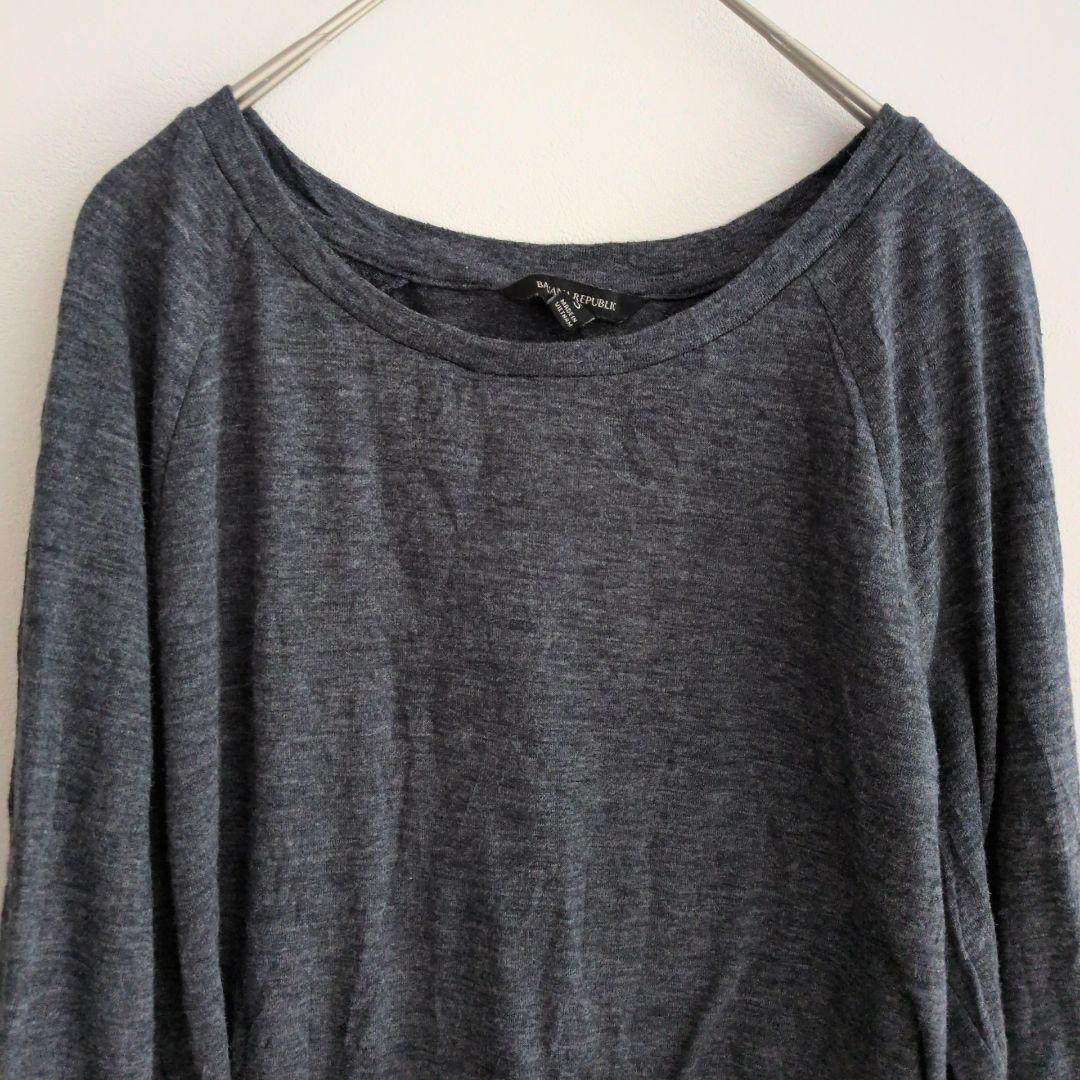 BANANA REPUBLIC 【S】 長袖 カットソー フリル グレー 無地 — image 4