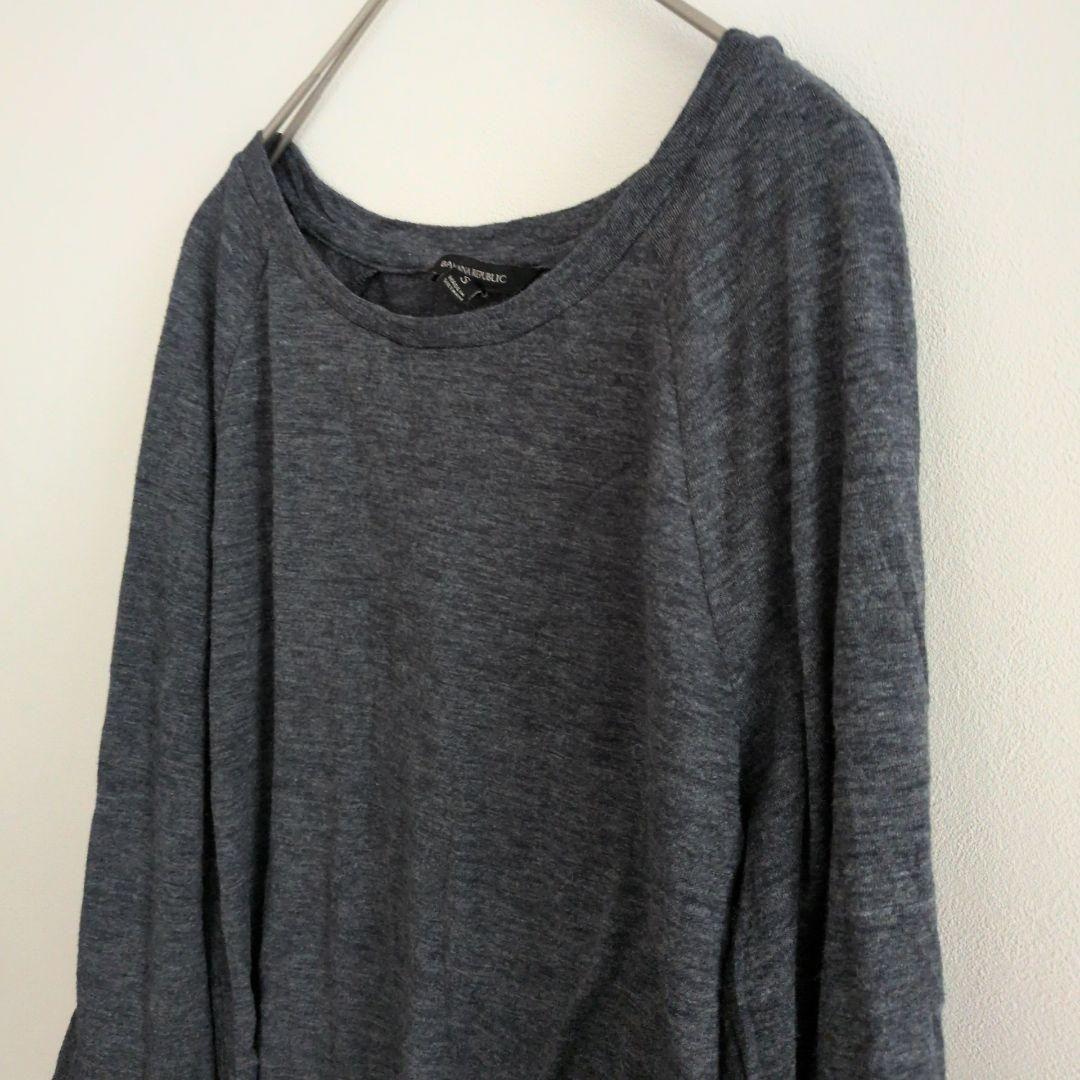 BANANA REPUBLIC 【S】 長袖 カットソー フリル グレー 無地 — image 5