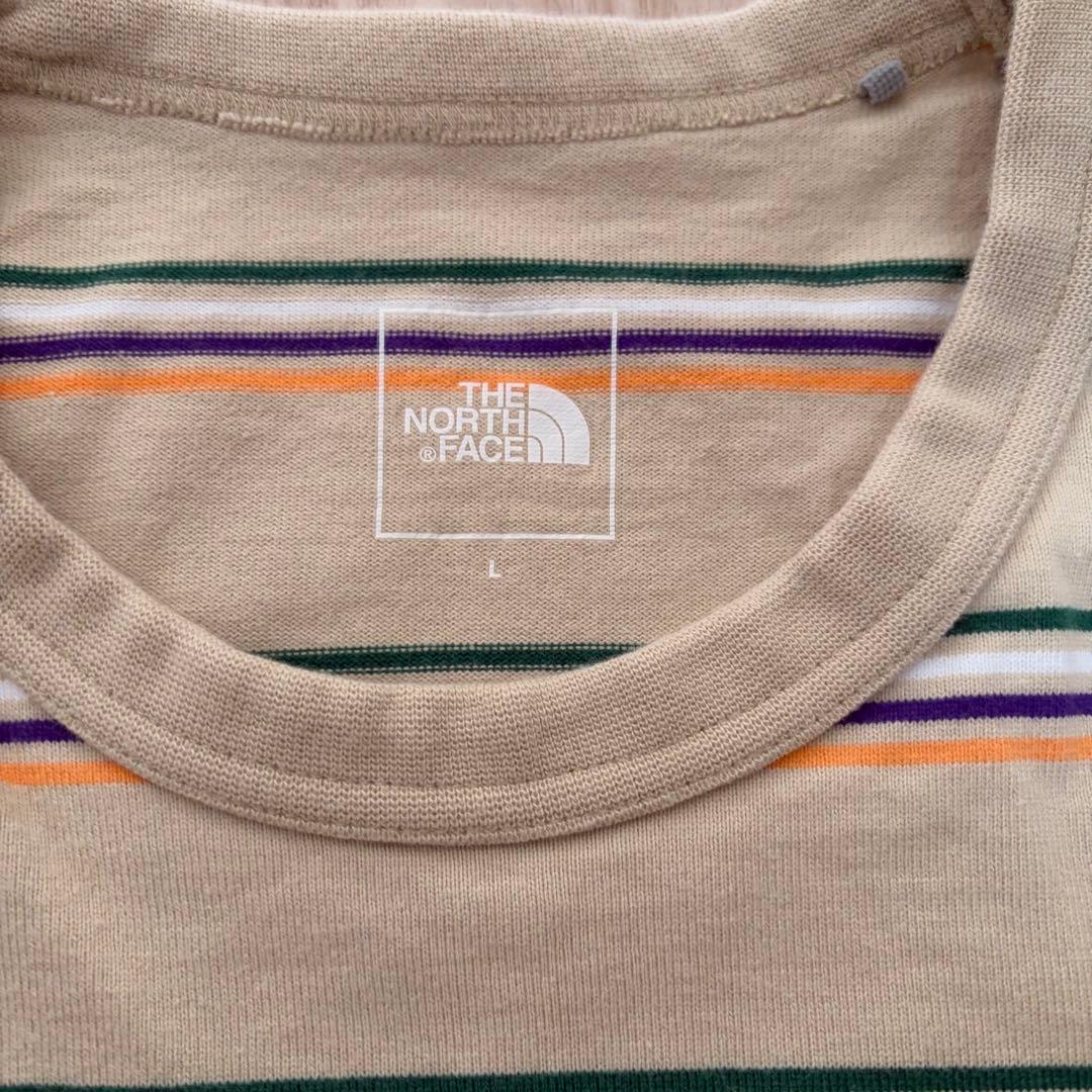 THE NORTH FACE マルチボーダー Tシャツ ベージュ — image 4