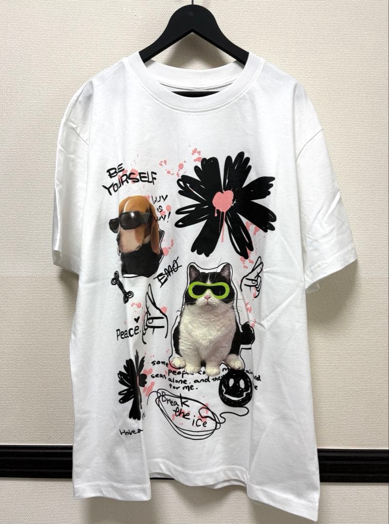 Ressaca オーバーサイズ アニマル　犬　猫　Tシャツ　Mサイズ — image 2