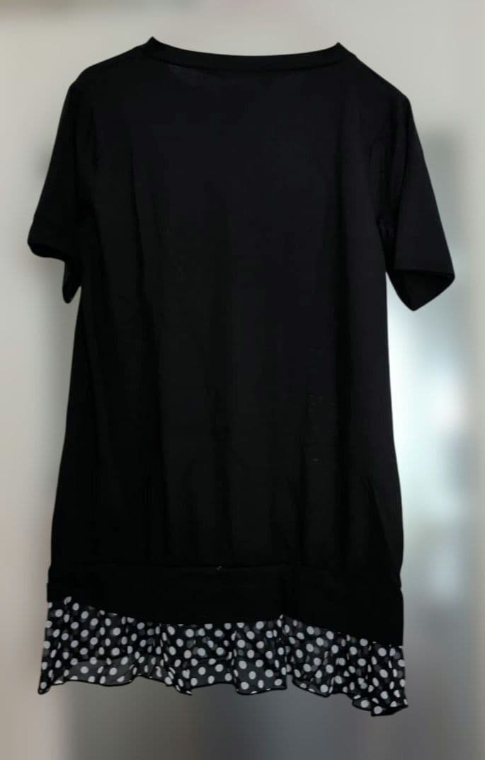 SUGAR TIME ロゴTシャツ ドット柄切り替え LLサイズ — image 2