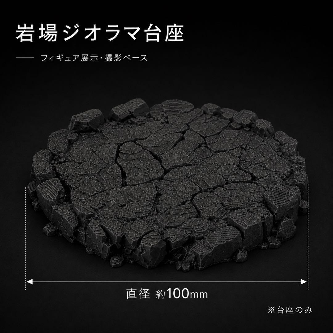 【3個セット】岩場ジオラマ台座 フィギュア展示 撮影ベース　直径100mm — image 2