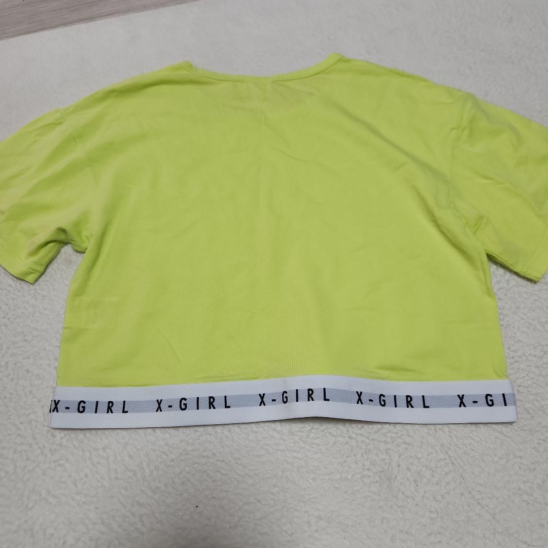 X-girl 半袖 Tシャツ ネオンイエロー ロゴテープ — image 4