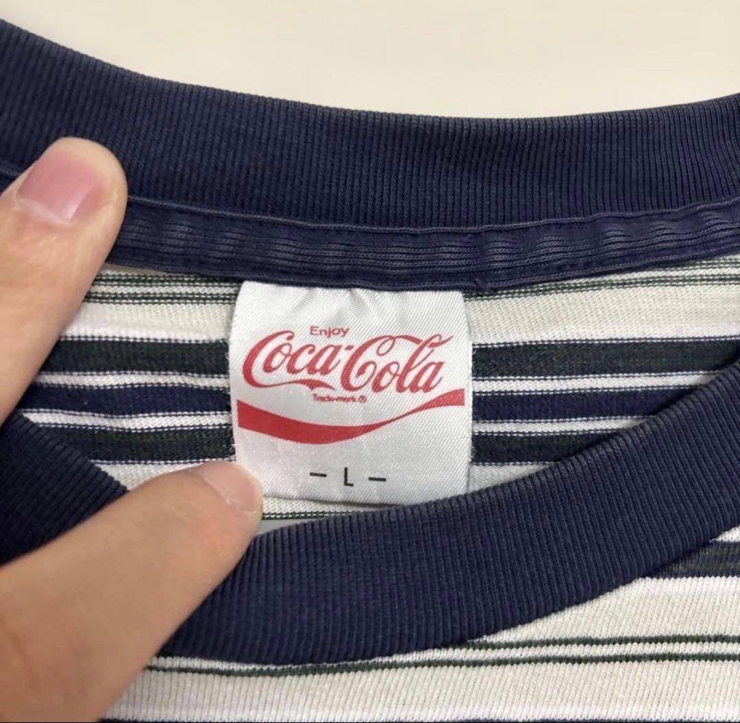 Coca-Cola ストライプ Tシャツ Lサイズ — image 3