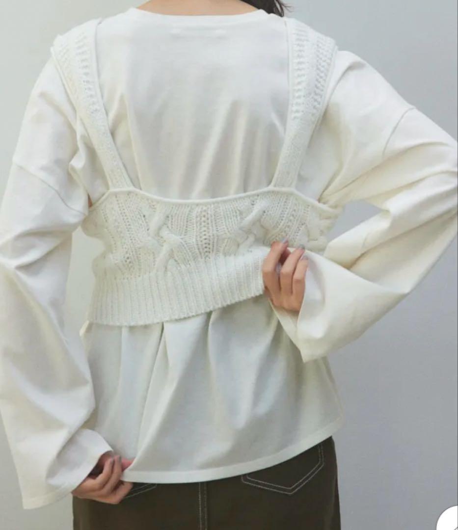 新品未使用品【ブラックバイマウジー】cable knit tank top — image 3