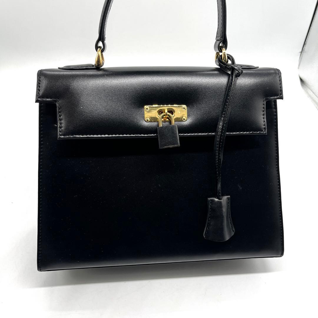 Nancy&Prima 本革 ターンロック ハンドバッグ 南京錠 黒 2940 — image 2