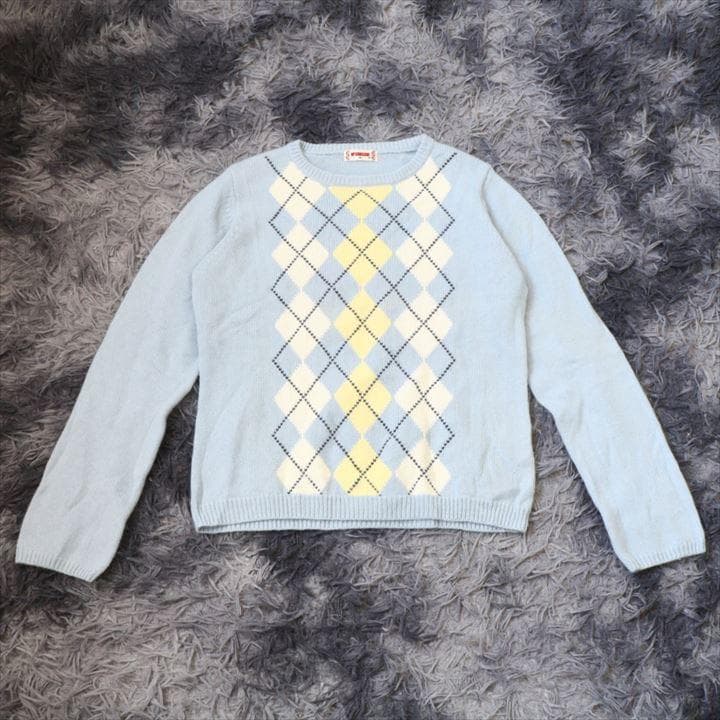 McGREGOR メンズ セーター アーガイル柄 カシミヤ混 ブルー M — image 4