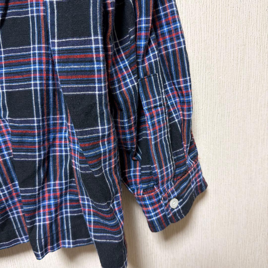 over Print チェック柄長袖シャツ M — image 3