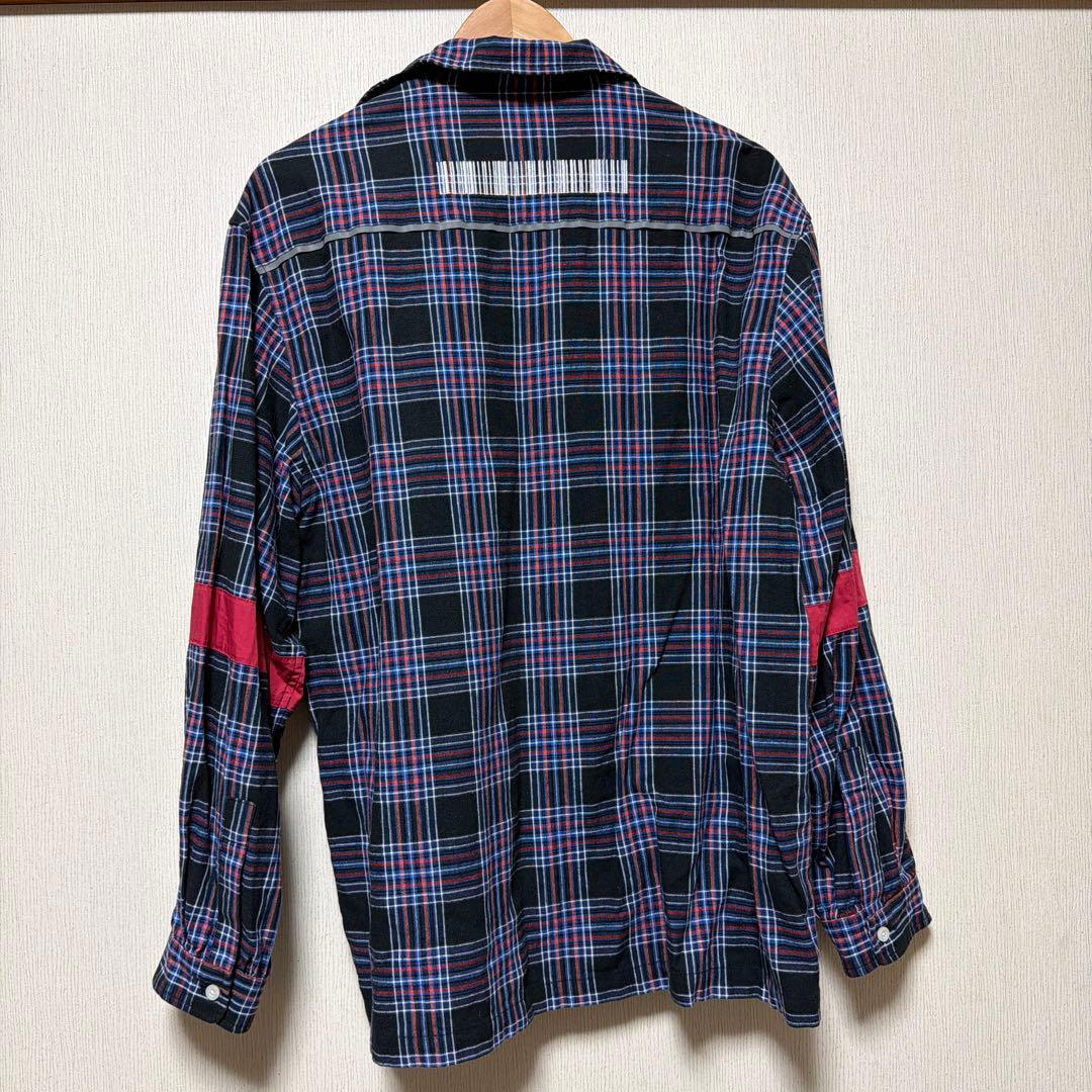 over Print チェック柄長袖シャツ M — image 4