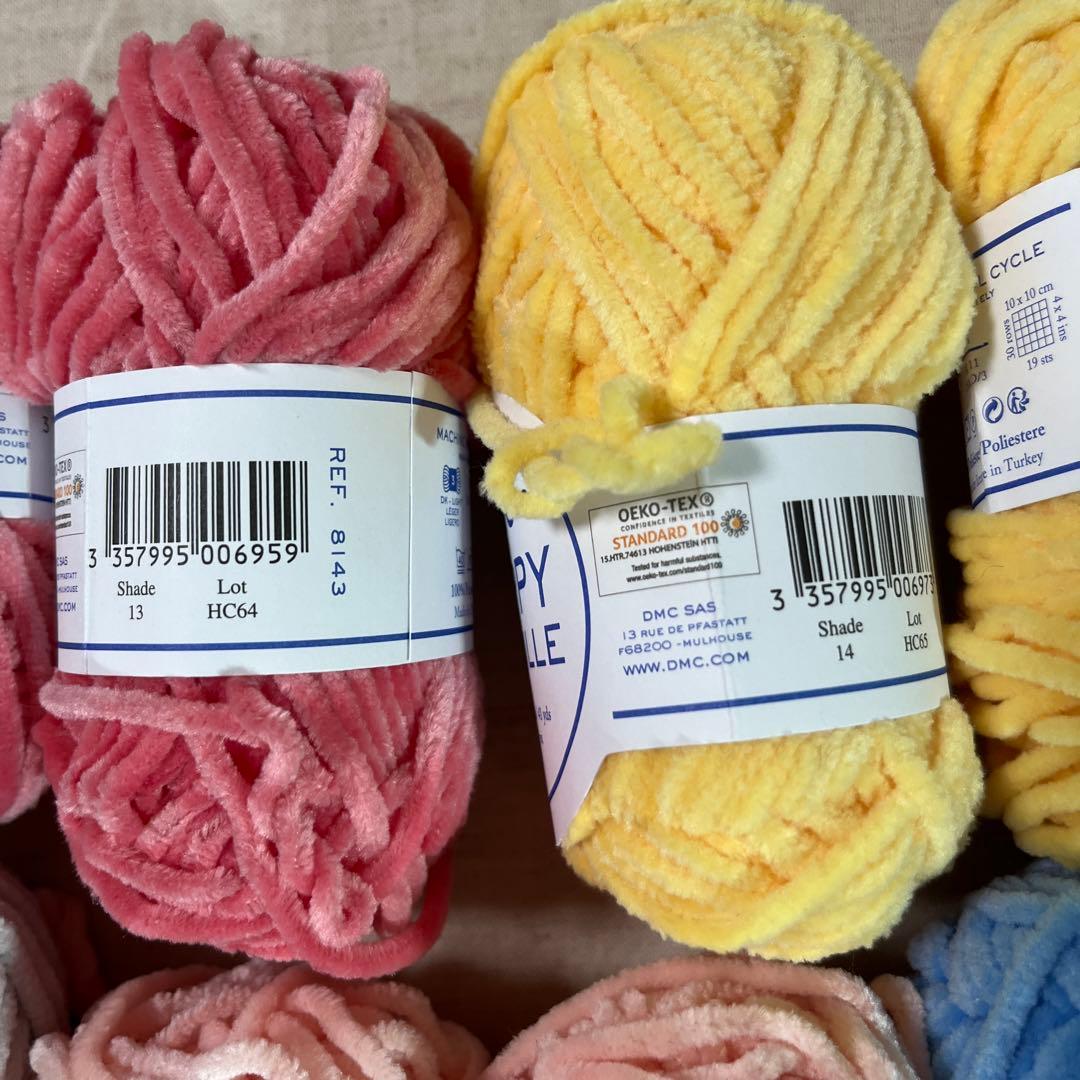 毛糸・DMC・HAPPY CHENILLE・8色9玉＋約47g — image 2
