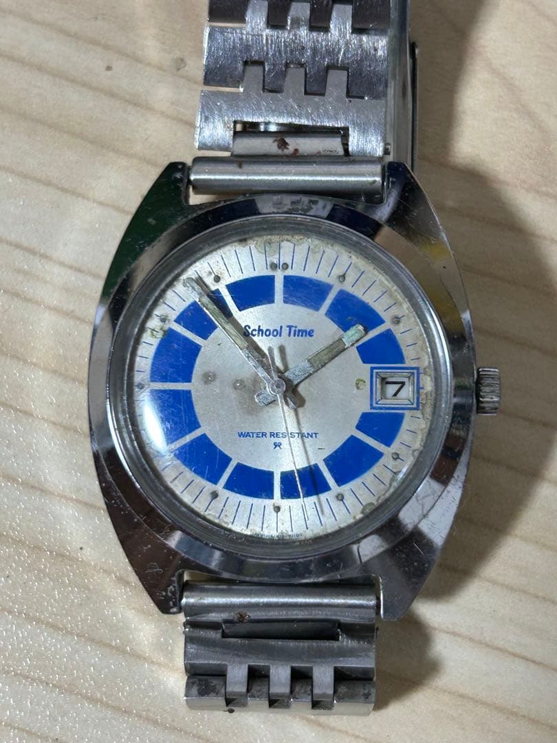 セイコー School Time シルバー/ブルー　手巻き — image 4