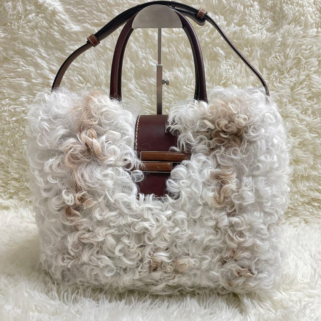 TOD'S ダブルT ラムファー ハンドバッグ 2way 肩掛け イタリア製 — image 2