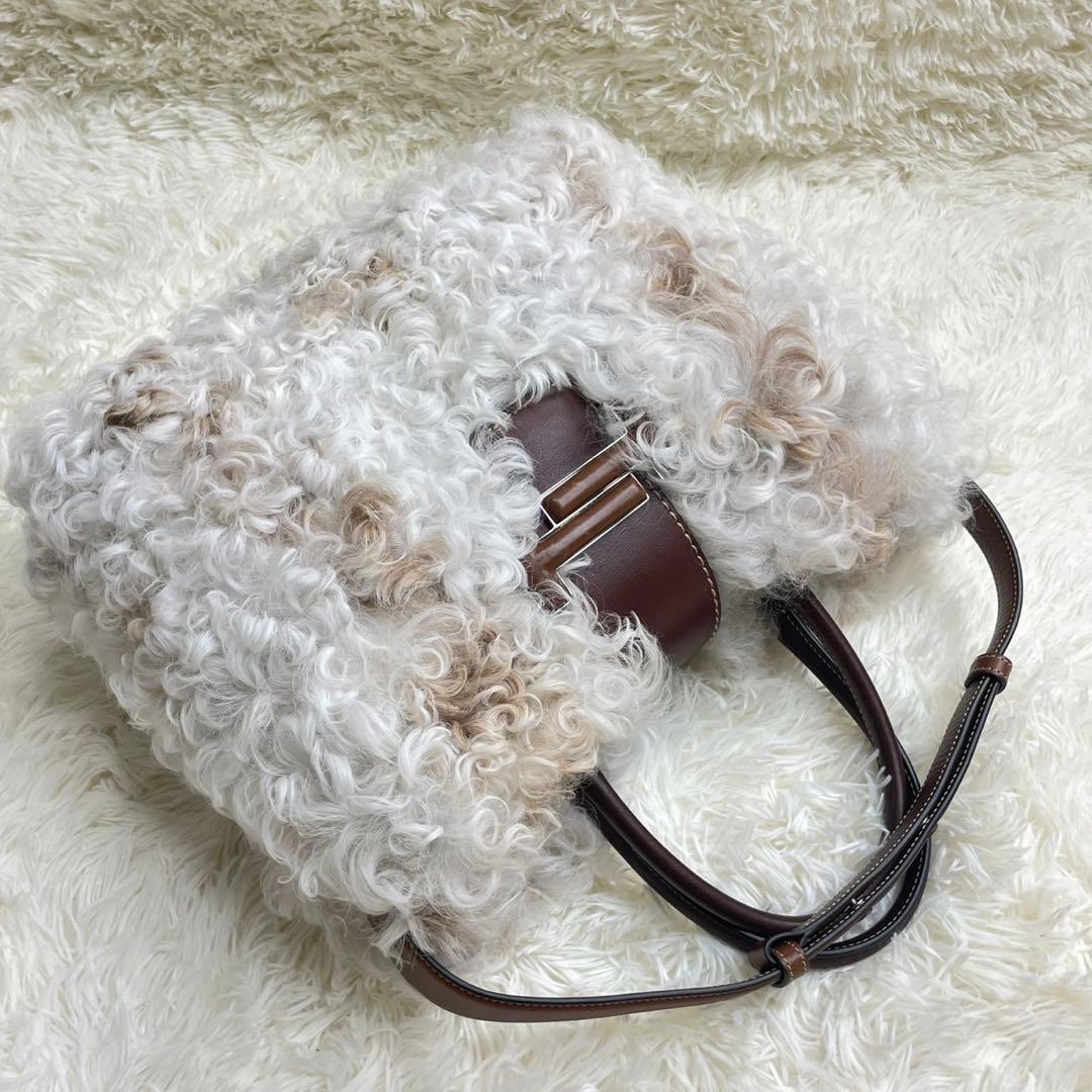 TOD'S ダブルT ラムファー ハンドバッグ 2way 肩掛け イタリア製 — image 4