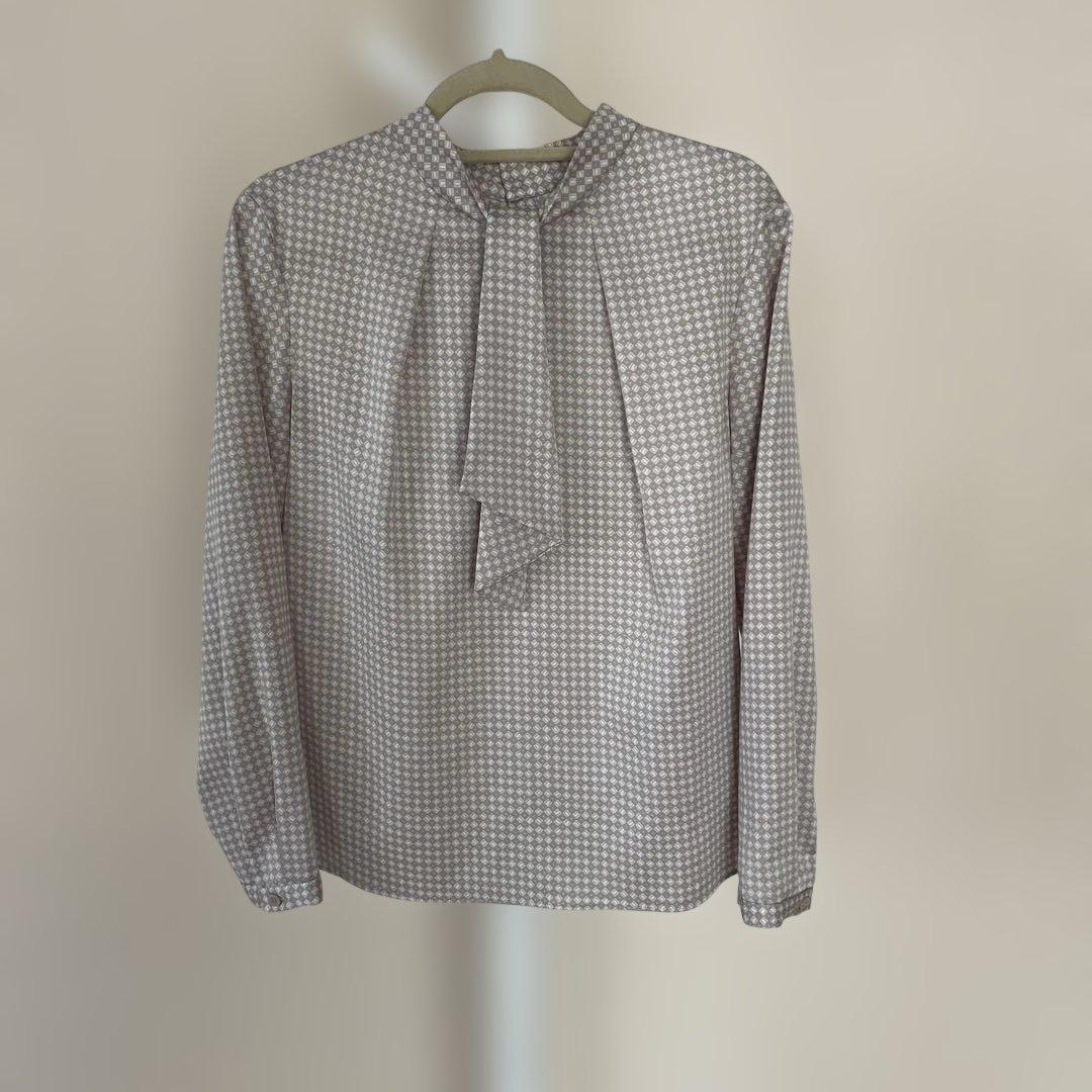 UNTITLED アンタイトル オータムジオメボウタイブラウス 日本製 美品 0 — image 2