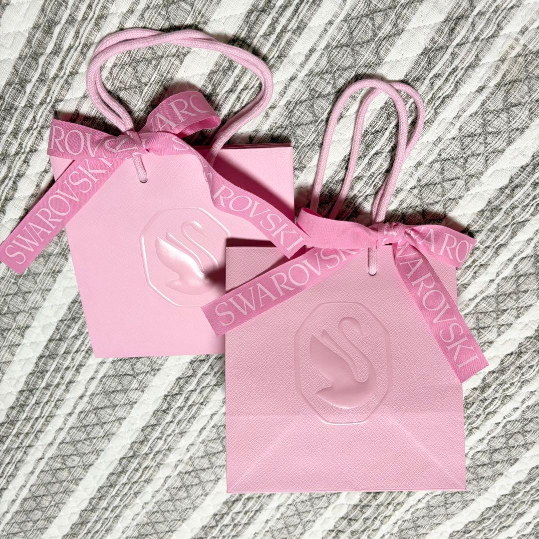 SWAROVSKI ショップ袋 2枚セット ピンク紙袋　ショッパー — image 2