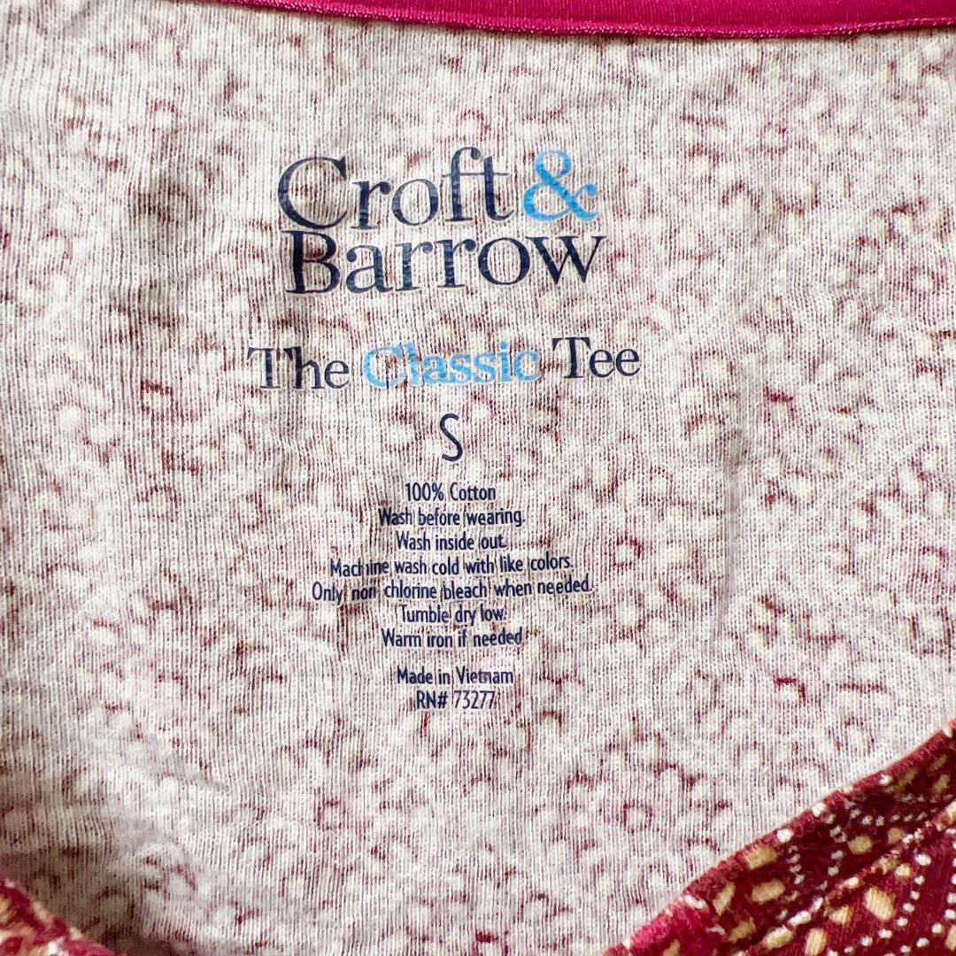 Croft & Barrow 花柄 総柄 ロンT ボルドー コットン100% — image 3