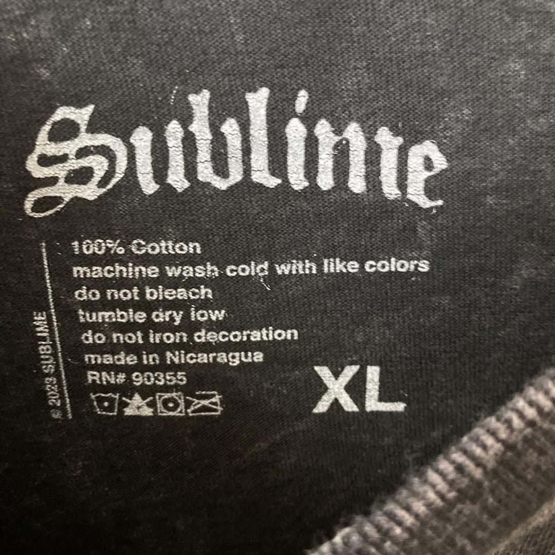 サブライム バンドTシャツ 太陽ロゴ ケミカルウォッシュ XL公式ライセンス古着 — image 3