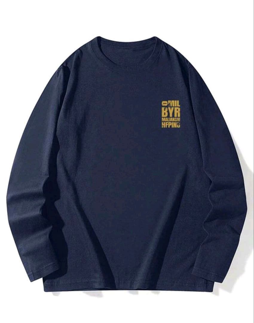 長袖 Tシャツ ネイビー バックプリント — image 2