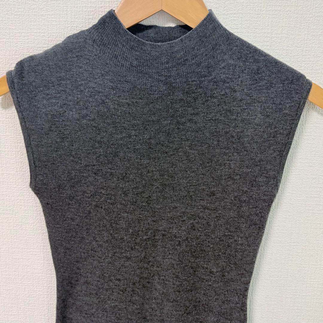 【美品】NEUNA ヌナ モックネックニットトップス チャコールグレー F — image 3
