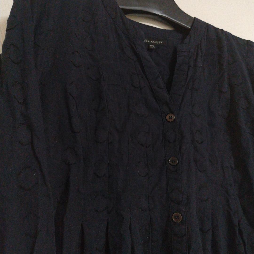 LAURA ASHLEY 長袖シャツワンピース ネイビー — image 2