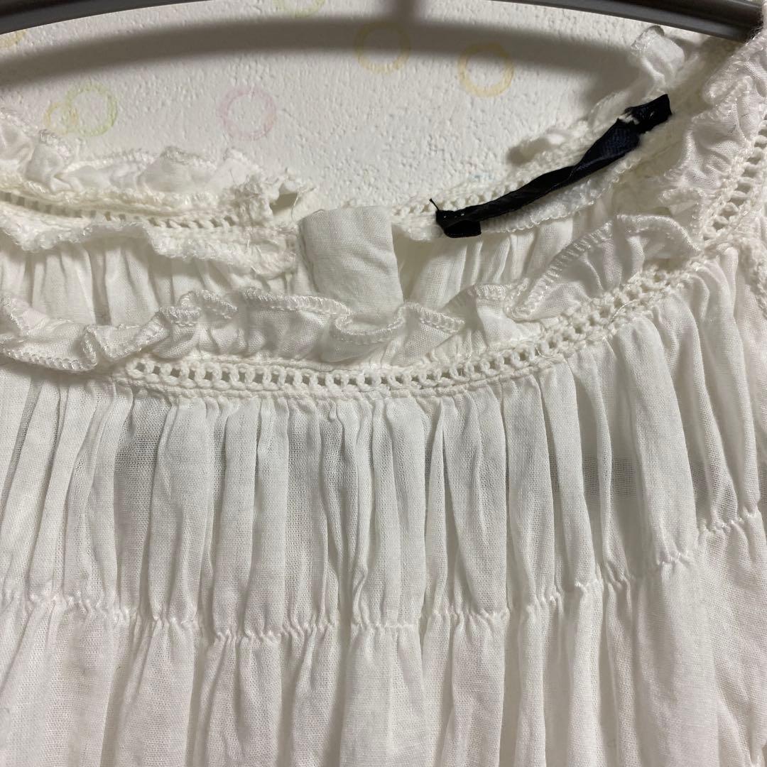値下げ中【25AW】ZARA ロマンチックスモッキングシャツコットン　袖刺繍　L — image 2