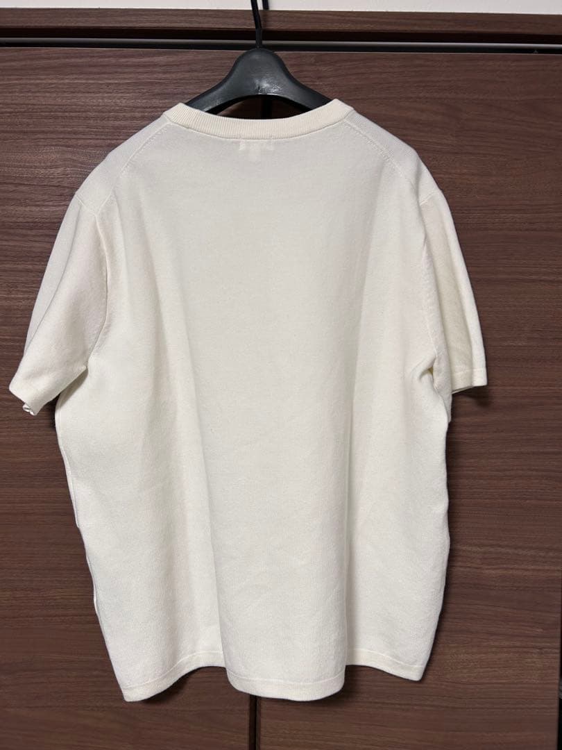 美品！UNIQLO クルーネックニット 短丈半袖 ホワイト XL — image 2
