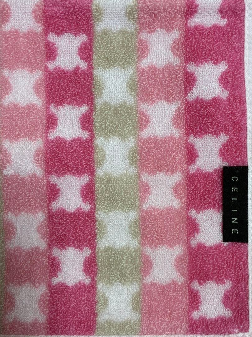 CELINE タオルハンカチ ピンク トラ刺繍　タグ付き — image 4