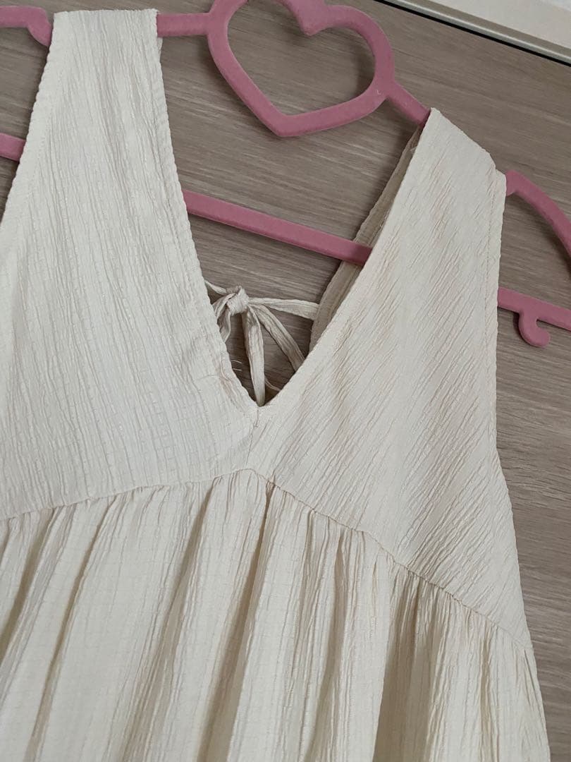 ⭐️美品⭐️ノースリーブ ティアードワンピース アイボリー — image 2