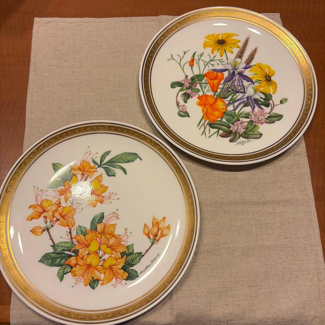 希少！Franklin Porcelain 世界の花の絵画飾皿コレクション12枚 — image 2