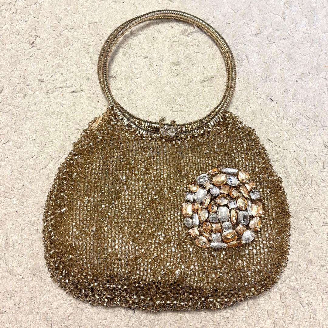 ビーズバッグ ゴールド ビジュー パーティーバッグ ハンドバッグ 上品 — image 2
