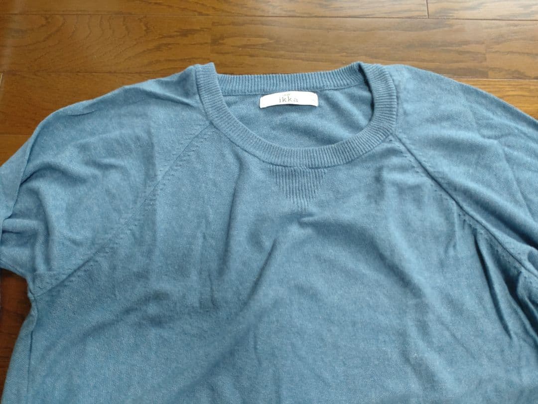 ikka クルーネック サマーニット ブルー LLサイズ — image 2