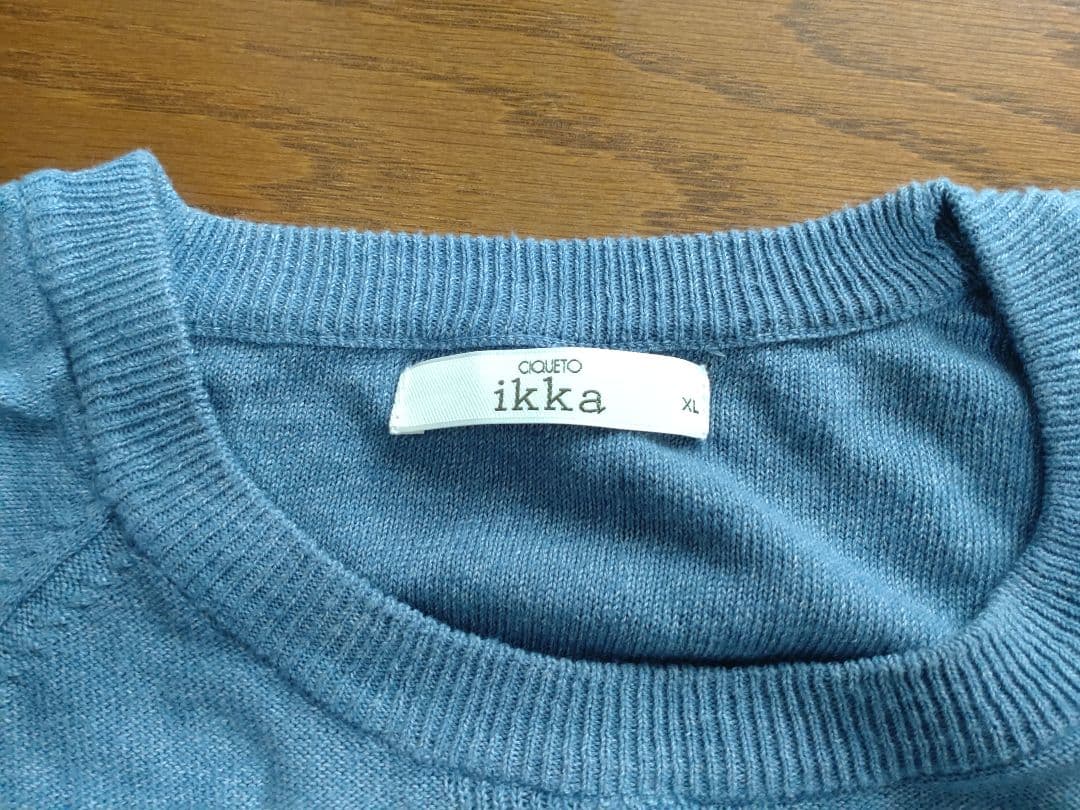 ikka クルーネック サマーニット ブルー LLサイズ — image 3
