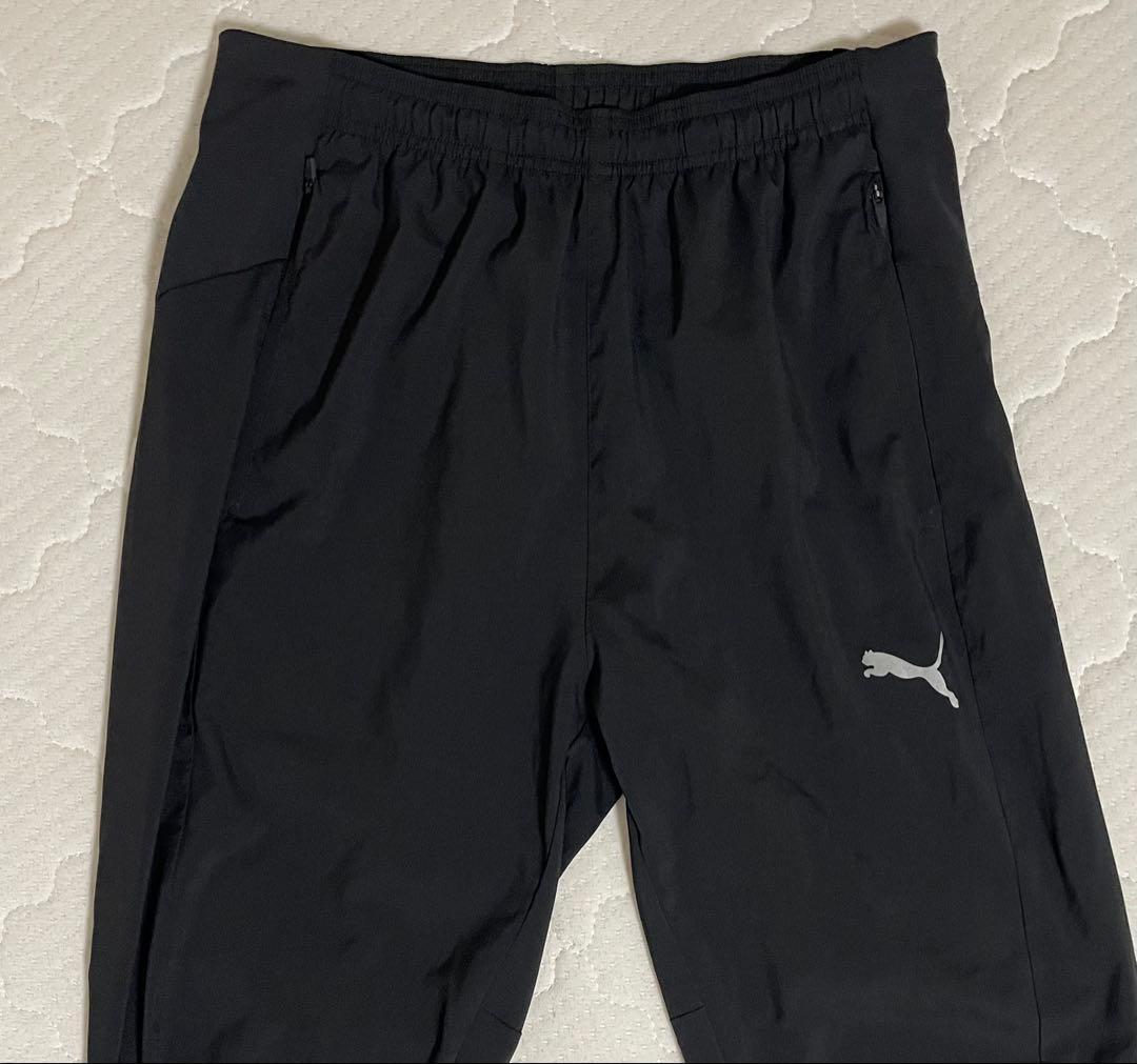 【美品】PUMA メンズ ランニング テーパードパンツ ウーブン 黒 Mサイズ — image 3