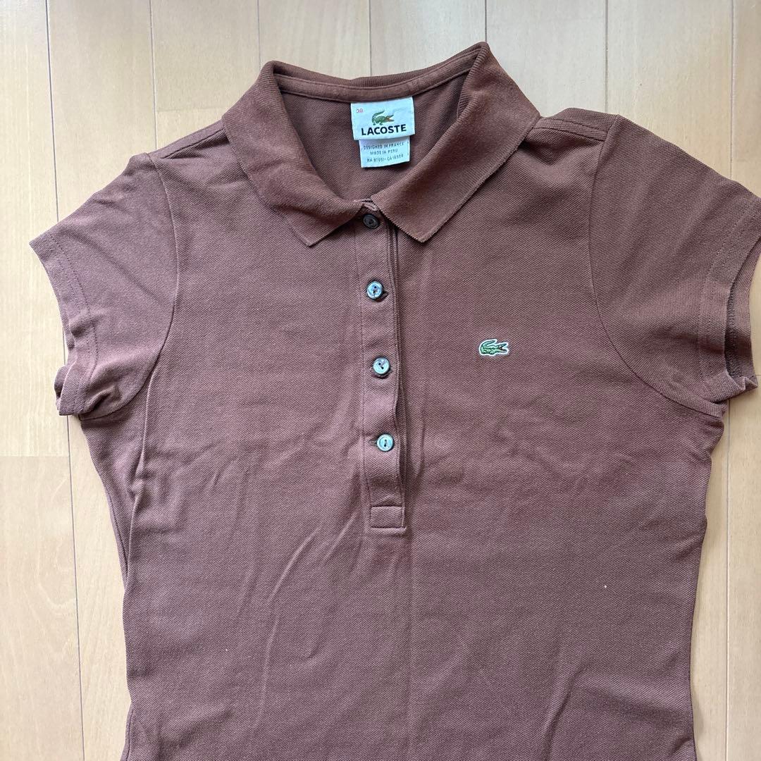 LACOSTE ラコステ ポロワンピース ブラウン 38 — image 3
