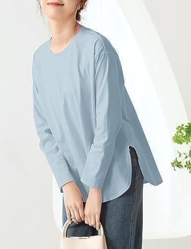 オーバーサイズ Tシャツ 長袖 レディース ゆったりめ ホワイト Lサイズ — image 2