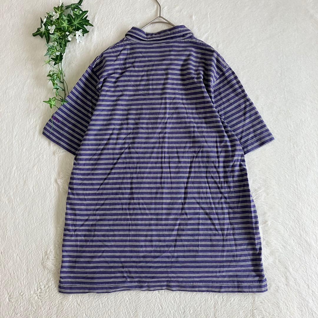 DKNY✨️ダナキャランニューヨーク(M)ポロシャツ ボーダー柄 パープル系 — image 5