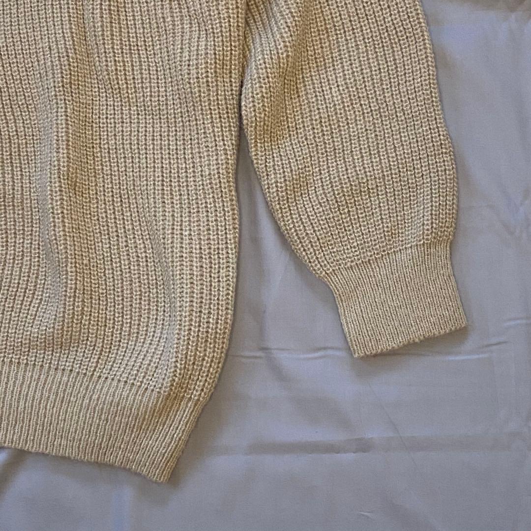 ❣️美品❣️リブ編み クルーネック ニット セーター ゆったり ベージュ 4XL — image 4