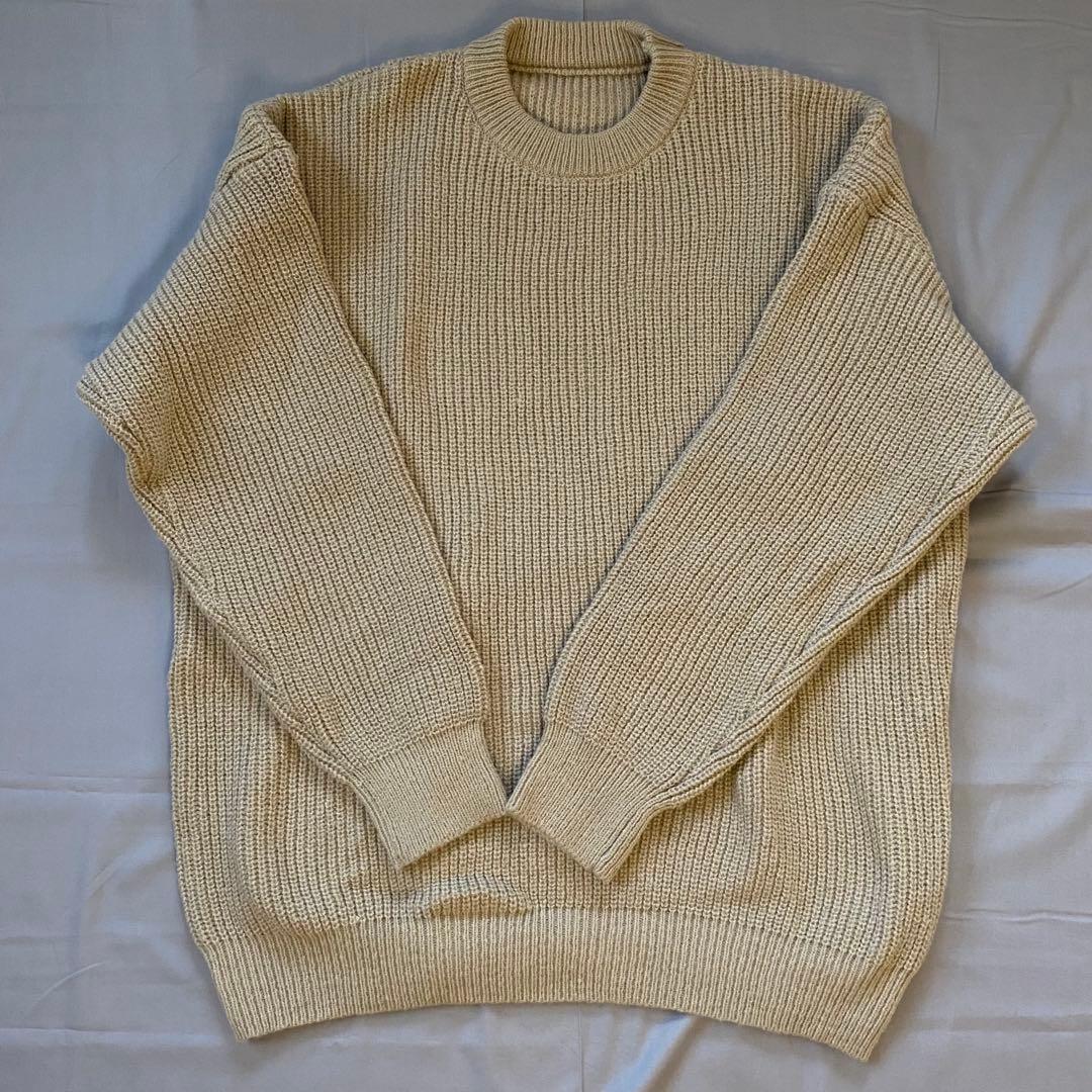 ❣️美品❣️リブ編み クルーネック ニット セーター ゆったり ベージュ 4XL — image 5