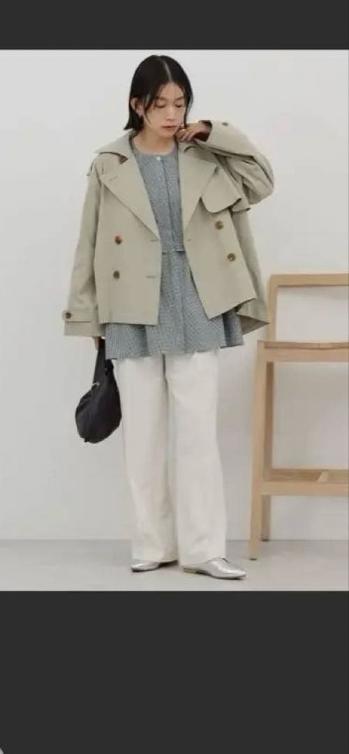 ［AMERICAN HOLIC］ショートトレンチ ライトカーキ Ｌ　未開封未着用 — image 3