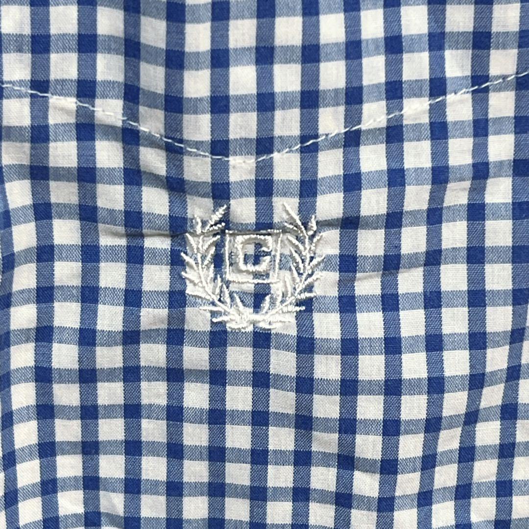 CHAPS チャップス 半袖シャツ 2XLT チェック ブルー 刺繍ロゴ — image 4