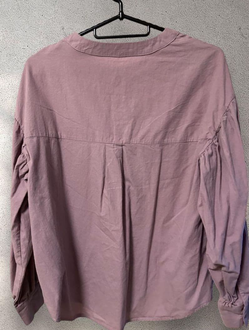 バルーンスリーブパープルシャツブラウス　Ｍサイズ — image 3