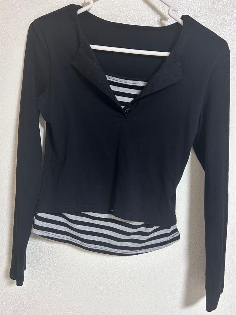 SHEIN　ストライプTシャツ　レイヤード　107970634 — image 2
