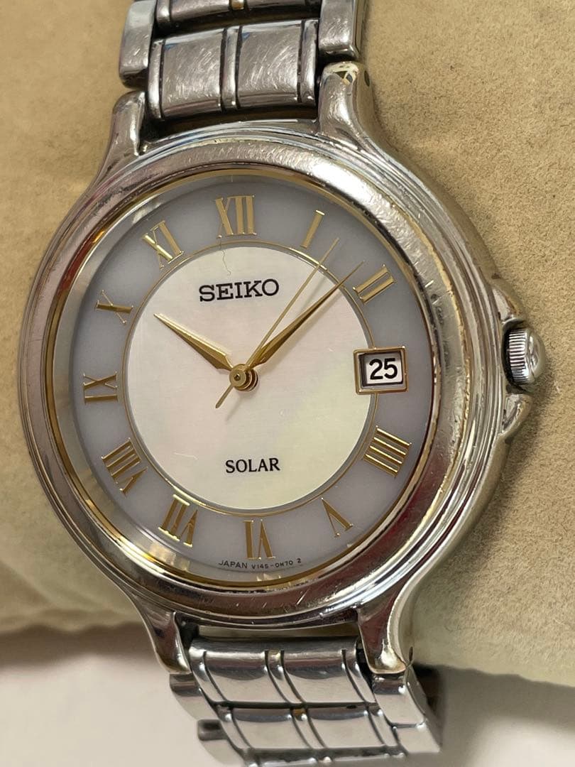 SEIKO セイコー ソーラー V145-0CE0 腕時計/ゴールド/稼働 — image 2