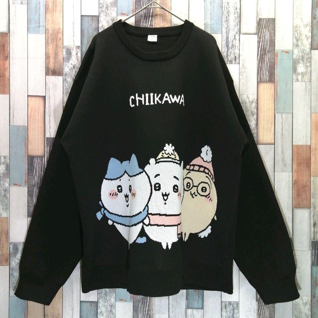 CHIIKAWA　ちいかわ　ニット　デカロゴ　ハチワレ　うさぎ　ゆるだぼ — image 2