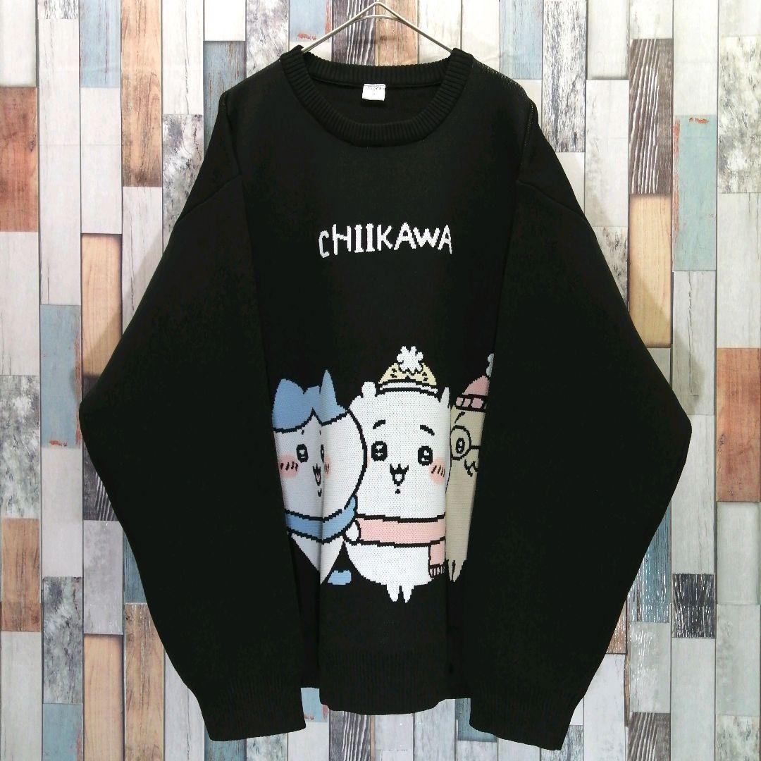 CHIIKAWA　ちいかわ　ニット　デカロゴ　ハチワレ　うさぎ　ゆるだぼ — image 3
