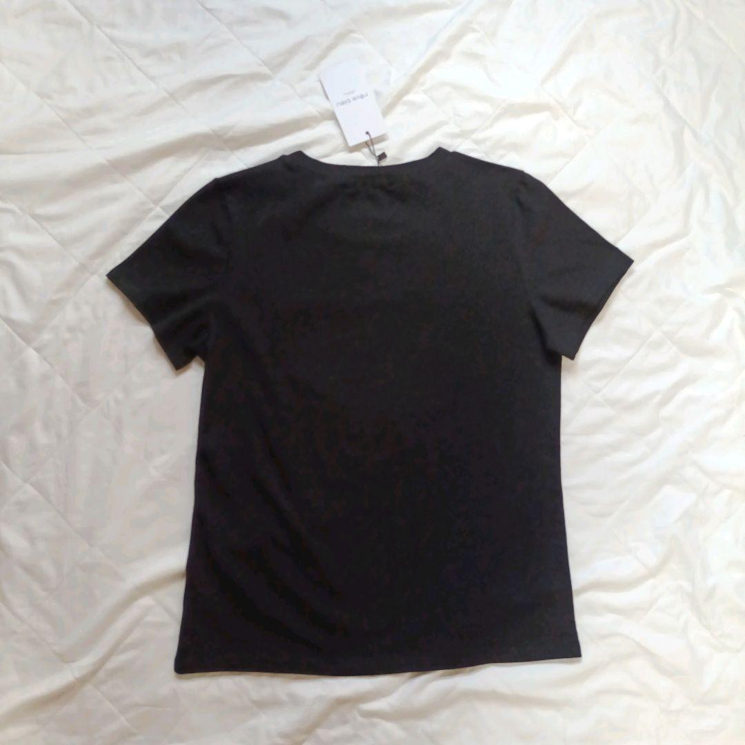 新品 reve bleu ラインストーン&パール Tシャツ 半袖 ティシャツ 黒 — image 2