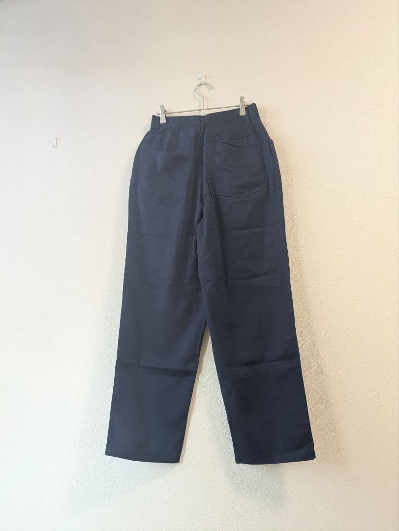 新品タグ付】LA REDOUTE コットンパンツ L　ネイビー　ゆったり綿100 — image 2