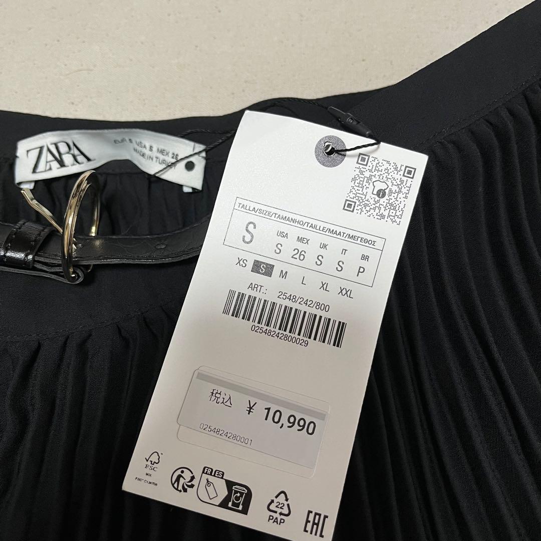 新品　タグ付　未使用　zara ザラ　ボトムス　スカート　プリーツ　ブラック — image 4