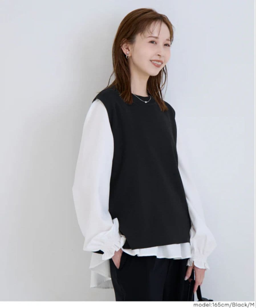 coca ニットベストブラウス 長袖2点セット　М — image 5